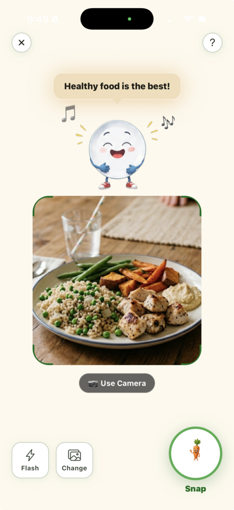 Dancing Plate: scanning a meal